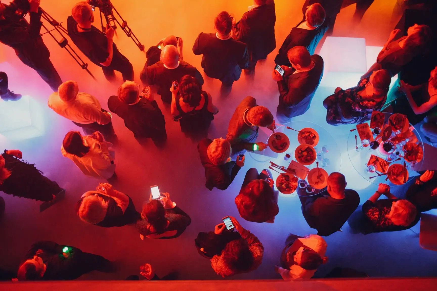 Party with red lighting